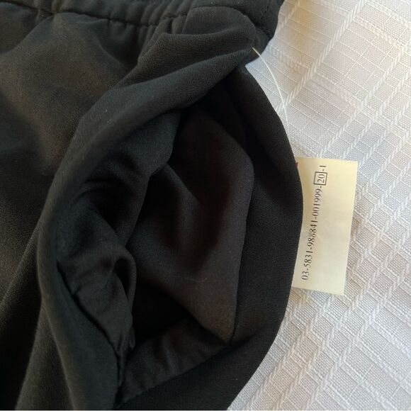 Joie Black Pull On Elastic Drawstring Waist Straight Leg Relaxed Fit Pants SZ L - Picture 9 of 13